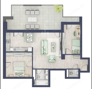  Apartament 3 camere modern, cu balcon de 22 mp