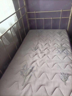 Cadru pat metalic cu saltea-90x200 cm-Deva