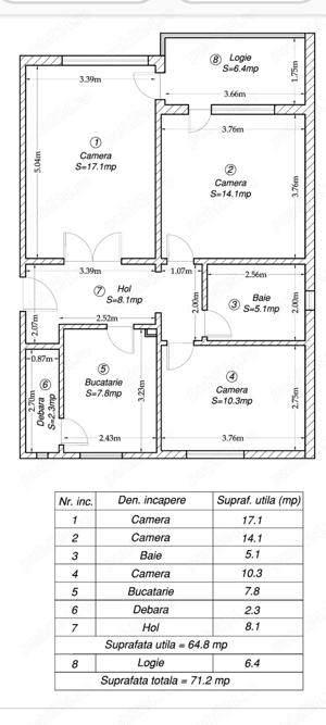 Apartament 3 camere decomandat Bălcescu de vânzare 