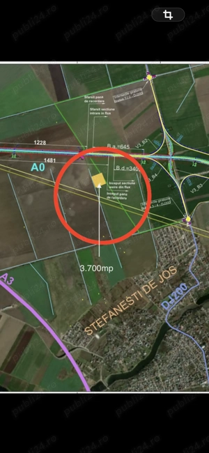 Teren 3700mp Stefanestii de jos 