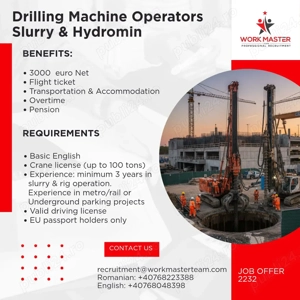 Operatori utilaje grele ( hidrofreza sau diafragma)