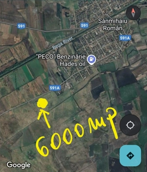 6000mp front 42m la sosea, Sânmihaiu Român spre Diniaș