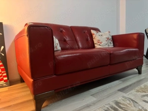 Canapea rosie piele naturala