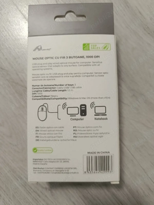 Mouse Optic cu Fir -Aome (Wired Optical Mouse ) - imagine 2