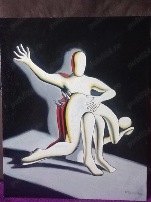 Vand picura lucrata in ulei pe panza  