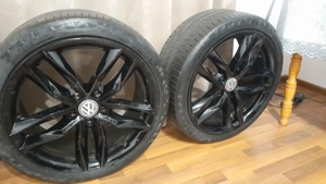 Jenți wolswagen stare excelentă cu cauciucuri de vară continental pe 18 - imagine 4