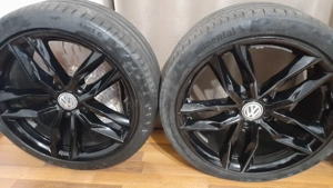 Jenți wolswagen stare excelentă cu cauciucuri de vară continental pe 18 - imagine 3