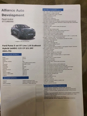 Ford Puma ST Line EcoBoost, manuală, 6 trepte, 5 uși, 38000 km, inmatriculata 2022, unic proprietar - imagine 14