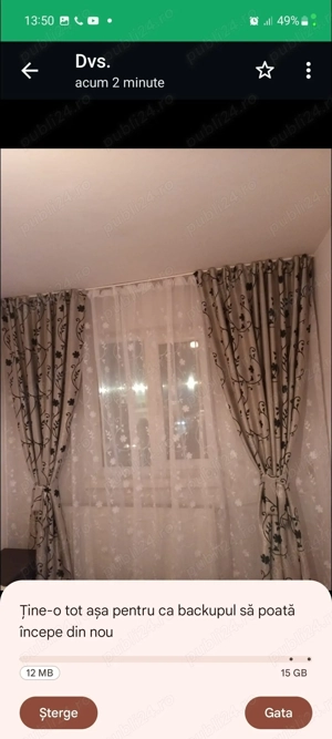 Vând set draperii cu perdea de in ,cu dimensiunile 450 400 cm ,culoare gri, 290 Ron neg.