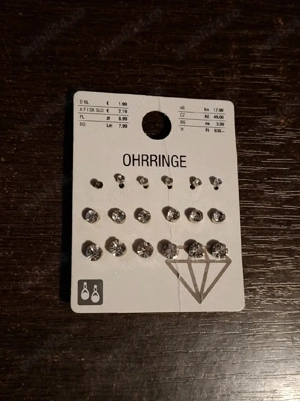 Set 9 perechi cercei argintii cu strasuri