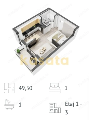 Studio mobilat de închiriat | Ivory | Balcon - imagine 11