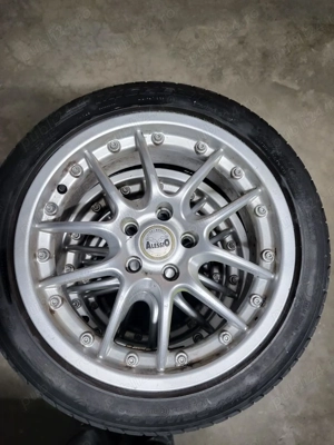 Set 4 jante Alessio 17" aliaj + anvelope Michelin 225/45 R17 - Rare, stare bună!