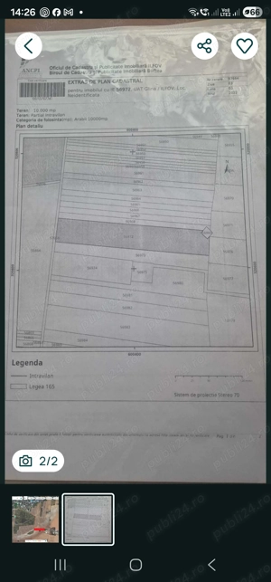Teren extravilan 10.000 mp   comuna Glina, Stâlp curent la teren -TVA inclus - imagine 2