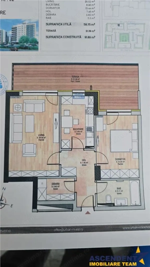 Imobil 58 mp util + terasa 22mp parter inalt,Urban Pentha,Tractorul - imagine 10