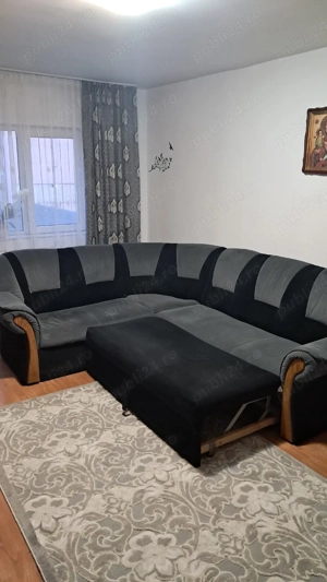 Vând canapea colțar catifea negru gri