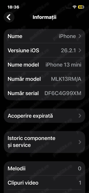 iPhone 13 mini 128GB Starlight (Alb)   Funcționează perfect - imagine 3