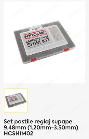 Set pastile reglaj supape 9.48mm (1.20mm-3.50mm) HCSHIM02