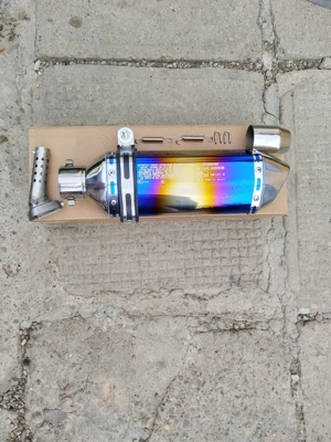 Toba sport moto / atv akrapovic blue flame ! nou  - imagine 2