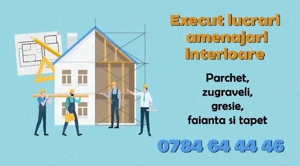 Zugravit, tapet, faianta, gresie, parchet,linoleum, etc.