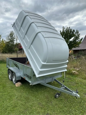 Vând remorcă 750 kg, 2 axe, cu platformă rabatabilă și hardtop - imagine 3