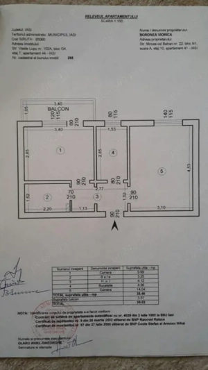 Vand apartament 2 camere decomandat, Tatarasi, etaj intermediar