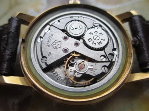 Ceas Poljot placat aur 22 karate strat 26 microni mecanism 2409 seria 4429089, fabricat 1965-1966 - imagine 2