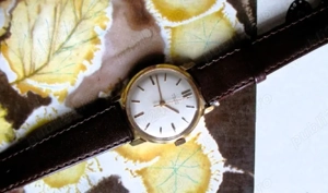 Ceas Poljot placat aur 22 karate strat 26 microni mecanism 2409 seria 4429089, fabricat 1965-1966 - imagine 4