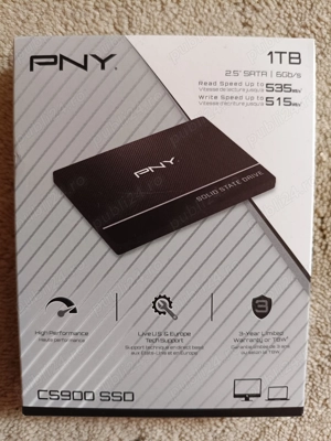 Vând Solid State Drive (SSD) PNY CS900 1TB, 2,5", SATA 3, r-w 535-515 MBs - NOU, SIGILAT