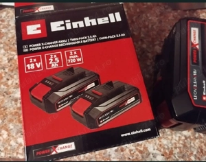 Vând set de 2 acumulatori Einhell Power X-Change (PXC), absolut noi, neutilizați. Pachetul este de t