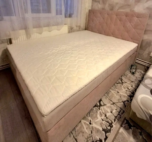 Pat matrimonial tapițat 