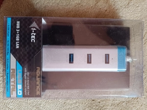 Adaptor i-tec USB 3.0 Metal HUB cu 3-Port USB 3.0 + 1-Port RJ45 Gigabit Ethernet - NOU, SIGILAT