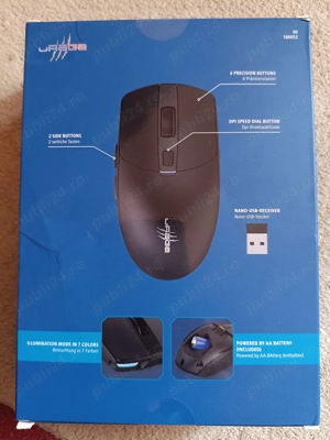 Mouse Gaming Wireless HAMA uRage Reaper 310 Unleashed, 10.000 DPI, Dual-Mode USB + BT - NOU, SIGILAT - imagine 3