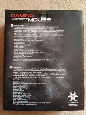 Mouse Gaming MYRIA MG7507, 2500 DPI, cablu USB 1,5 m, negru-galben - NOU, SIGILAT - imagine 2