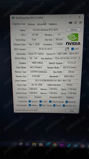 Vand placa video Zotac RTX3070 - imagine 2