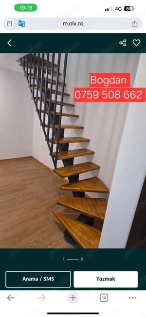 vând scară de interior sau exterior din fier cu trete de lemn diferite modele   