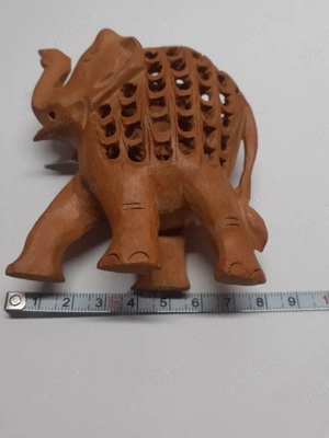 Set sculptura din lemn elefant in elefant cu mini agenda din bambus - imagine 2