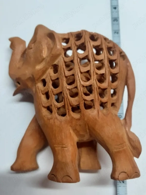 Set sculptura din lemn elefant in elefant cu mini agenda din bambus - imagine 3