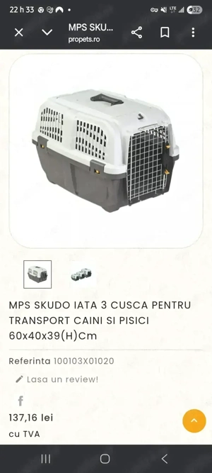 Vind 2 custi pentru ciine talie mica sau pisica -noi  nefolosite 