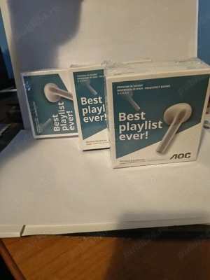 Căști Bluetooth True Wireless AOC Best Playlist Ever bloody -white  - imagine 5