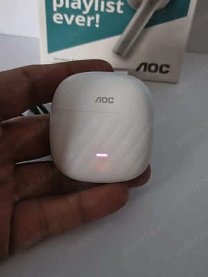 Căști Bluetooth True Wireless AOC Best Playlist Ever bloody -white  - imagine 2