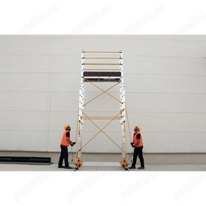 Schela telescopica mobila din aluminiu - Inaltime de lucru 785 cm - imagine 4