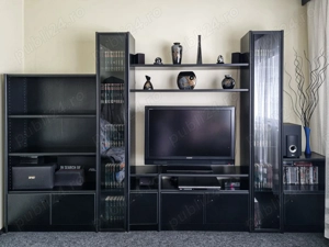 Bibliotecă Living NEOSET   Modulară   Neagră   Calitate deosebită