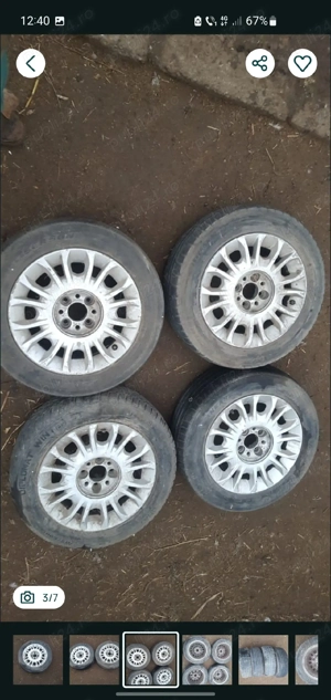 Vind jante aliaj +cauciucuri pe iele ,marca Fiat