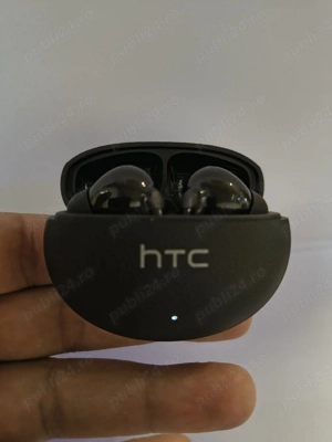 Căști Bluetooth True Wireless HTC Skin Smart AI Translator negre  - imagine 4