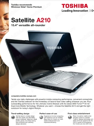 Laptop Toshiba Satellite A210 15,4" pentru piese