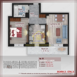 INVESTITIE 2 cam.61.55mp–TITAN-PALLADY–Metrou–Decomandat - imagine 8