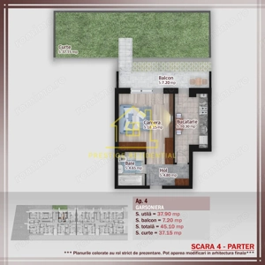 Garsoniera  – Terasa mare – Titan-Pallady – Metrou – Decom – 45,1 mp – CT - imagine 2