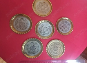 Set 6 Coastere alamă, suport pt.pahar sau cană