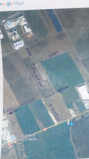 Teren extravilan DN 72 lângă Parcul Industrial - Bauelemente /Aquila