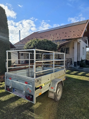 Remorca NIEWIADÓW B1 02X 750 KGca noua 1.30 x 2.10m din 2017 cu schelt metalic - imagine 2